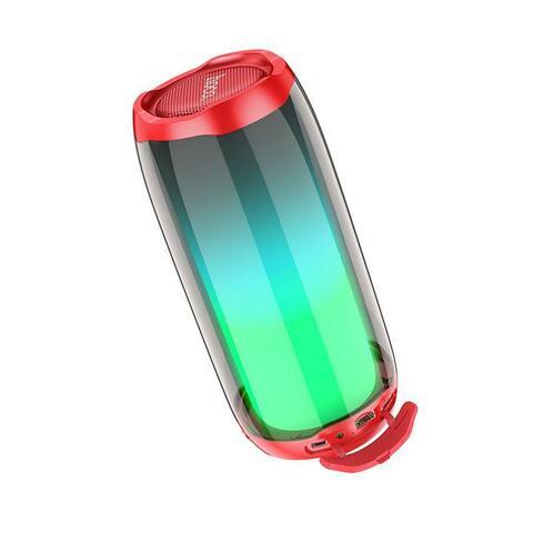 Колонка портативная с атмосферной подсветкой HOCO Pulse 360 {BT, FM-радио, TF, U-диск, TWS, AUX} (Красный) - фото 8 - id-p95981644