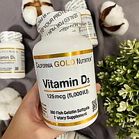 Витамин D3 California Gold Nutrition содержит(5000 МЕ) 360 капсул.