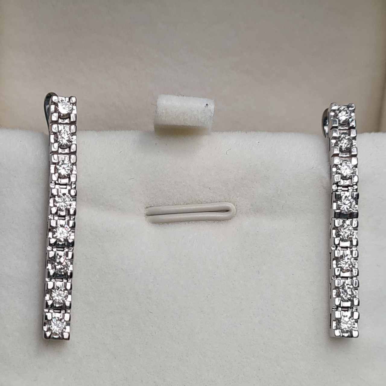 Золотые серьги с бриллиантами 1.30Ct VS1/J, EX-Cut
