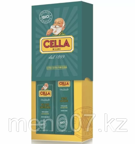 Подарочный набор итальянский Cella Milano Organic (Крем для бритья и бальзам после бритья) для чувствительной - фото 1 - id-p95983889