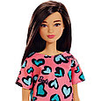 Barbie "Стиль" Кукла Барби азия в розовом платье с голубыми сердечками, фото 3