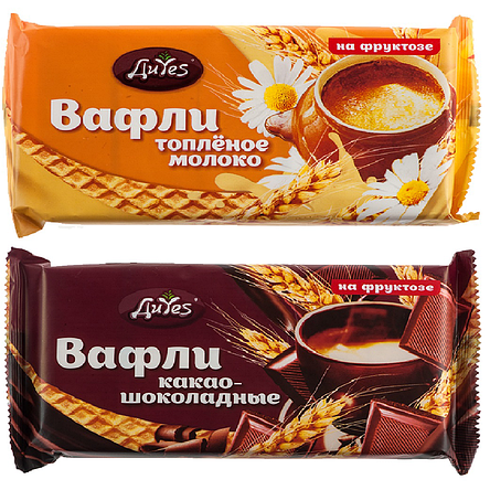 Вафли Диyes какао-шоколадные на фруктозе 90г, фото 2