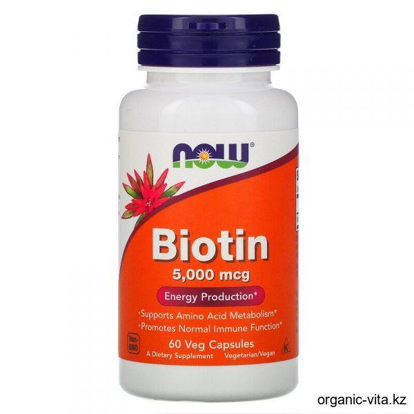 Биотин, 5000 мкг, 60 капсул - фото 1 - id-p95994589