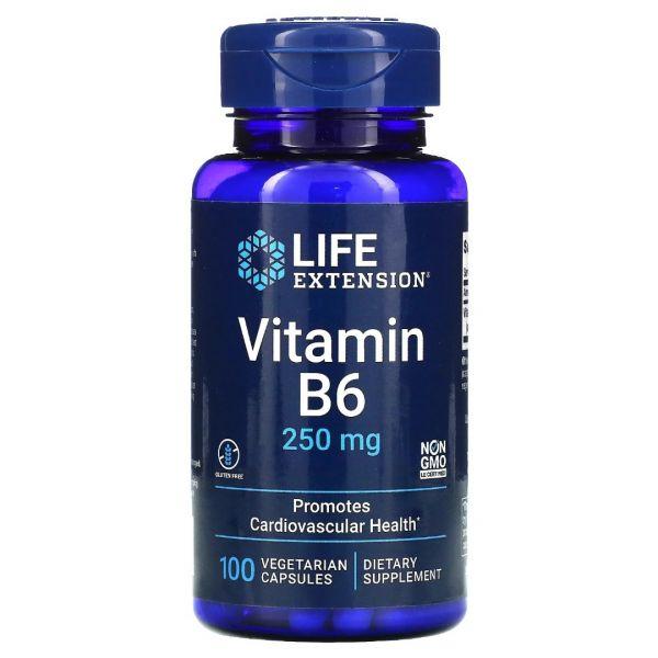 Life Extension, витамин B6, 250 мг, 100 капсул - фото 1 - id-p95994595