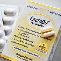 LactoBif, пробиотики, 5 млрд КОЕ, 60 капсул
