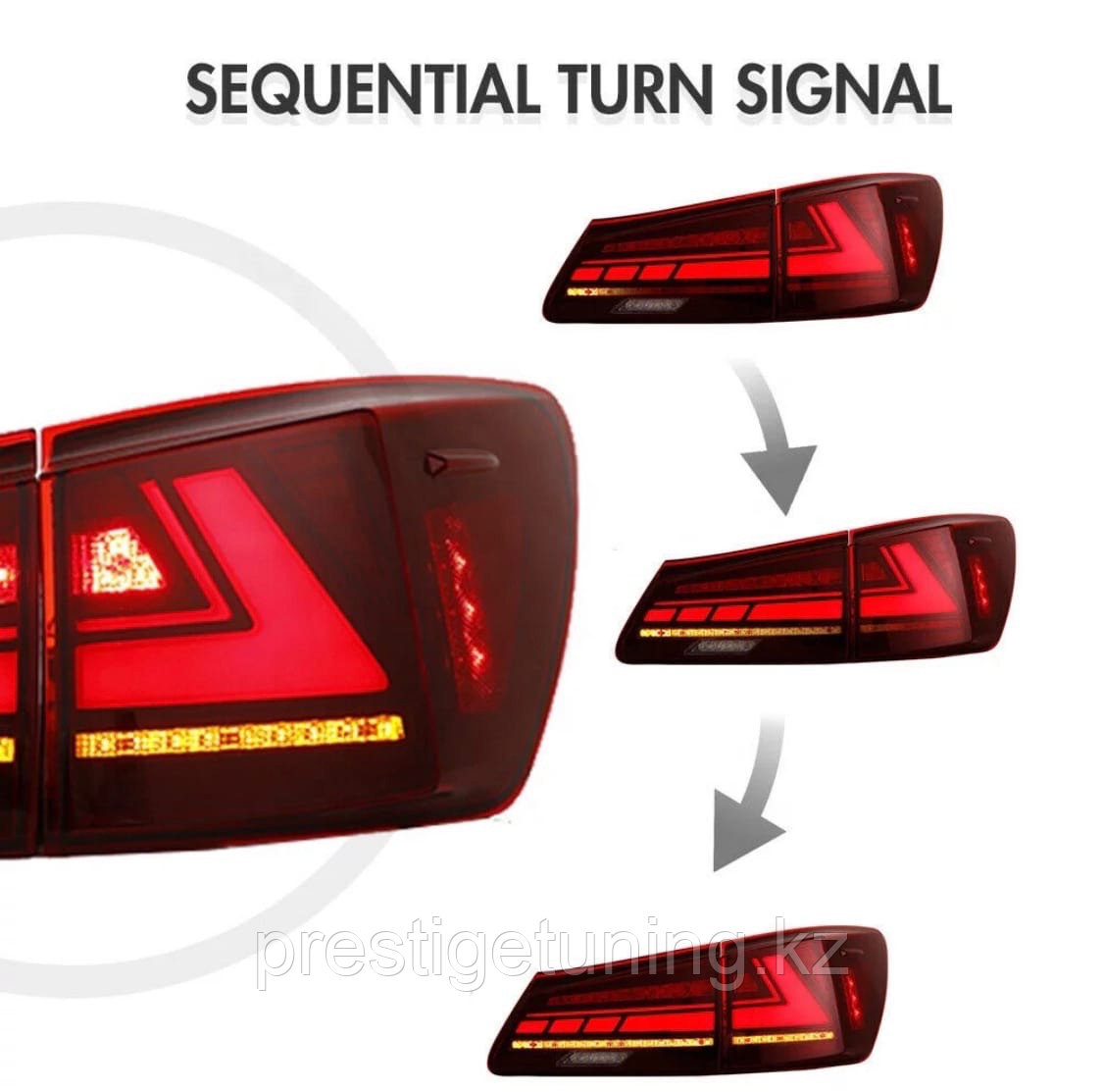 Задние фонари на Lexus IS 2006-12 дизайн 2021 (Красные) - фото 3 - id-p95995108