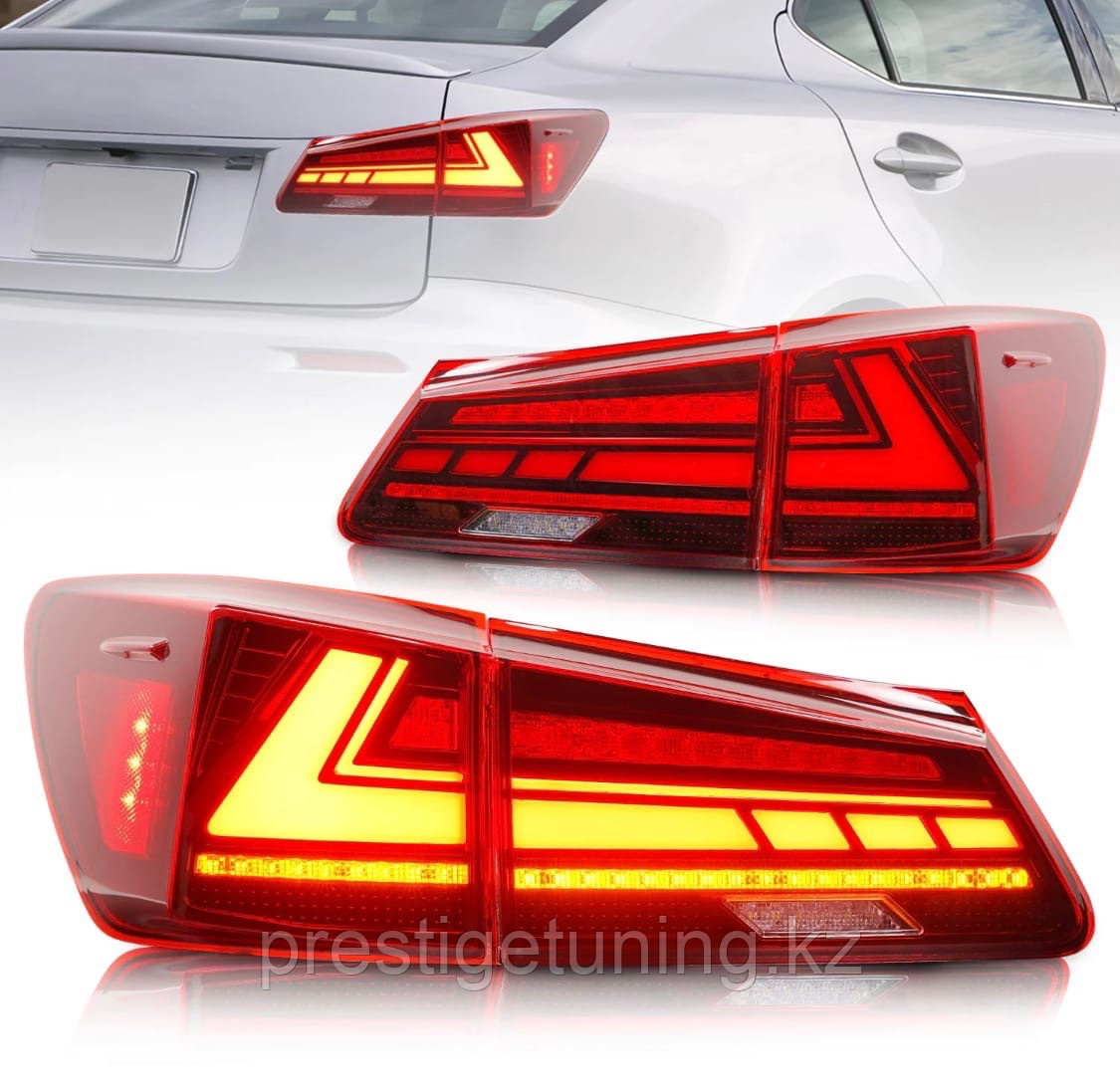 Задние фонари на Lexus IS 2006-12 дизайн 2021 (Красные), фото 1