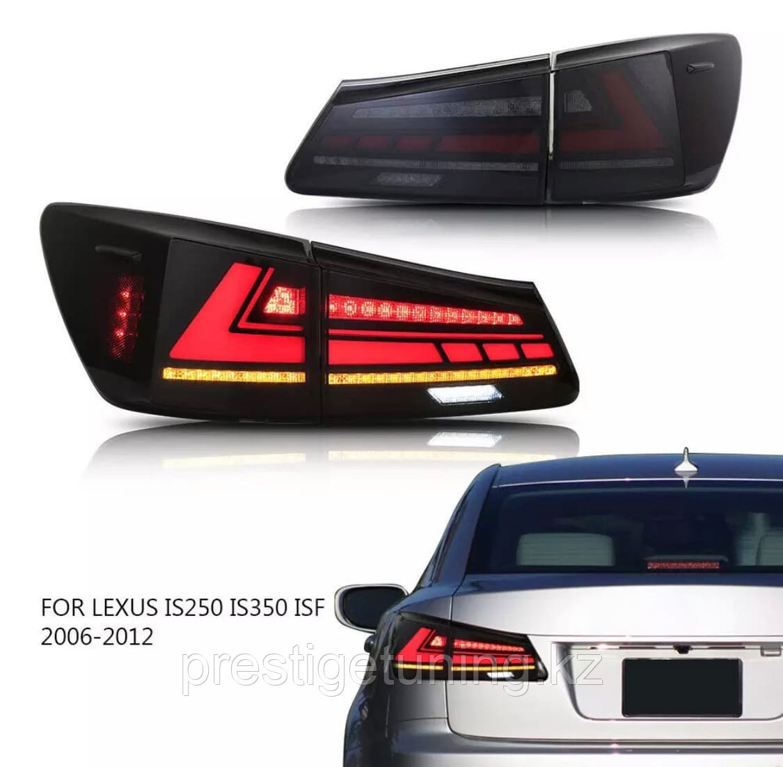 Задние фонари на Lexus IS 2006-12 дизайн 2021 (Черные) - фото 2 - id-p95995127