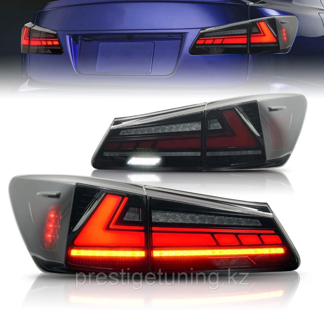 Задние фонари на Lexus IS 2006-12 дизайн 2021 (Черные)