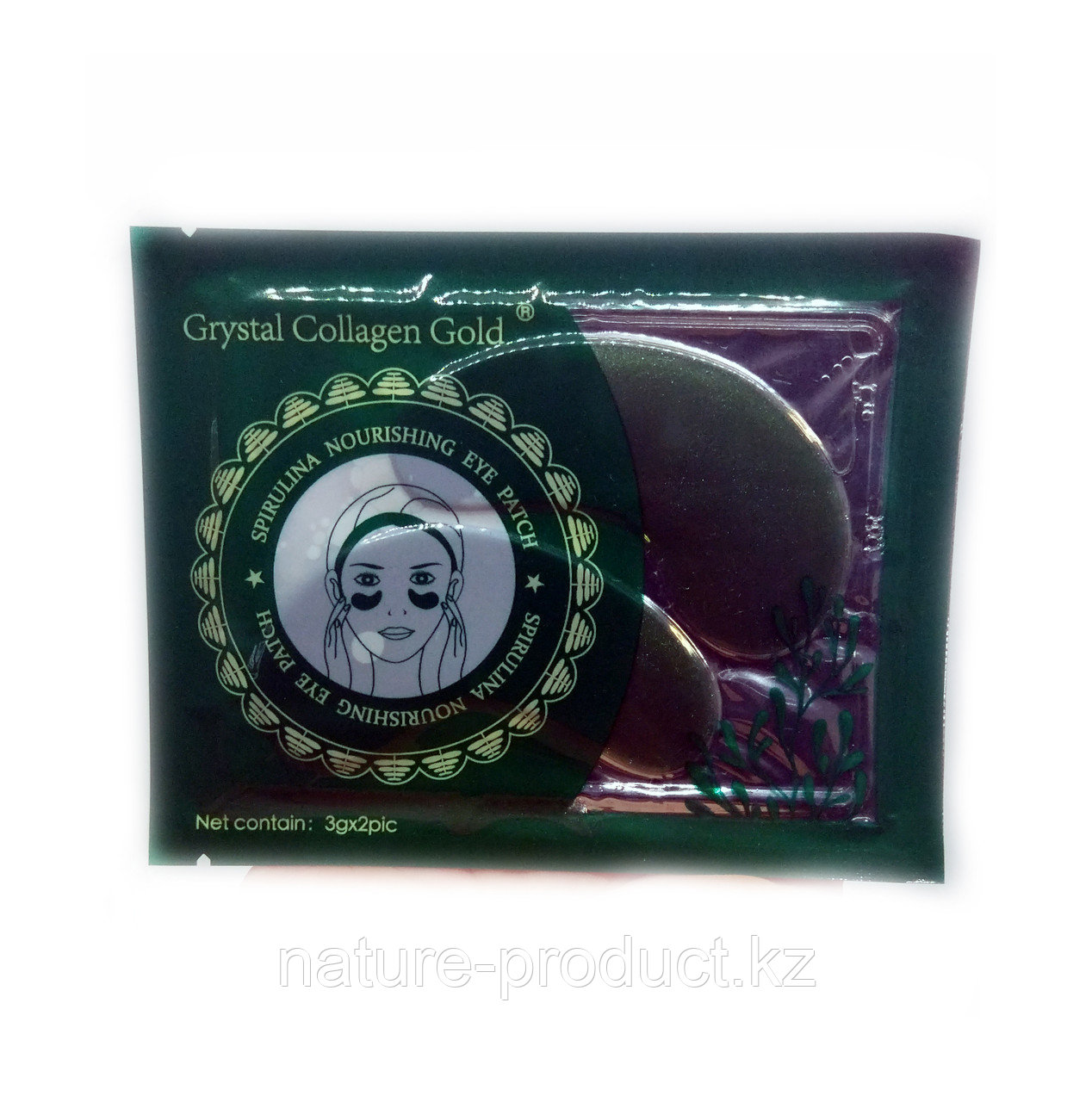 Crystal Collagen Gold Spirulina Nourishing Eye Patch-патчи гидрогелевые со спирулиной, 2 шт