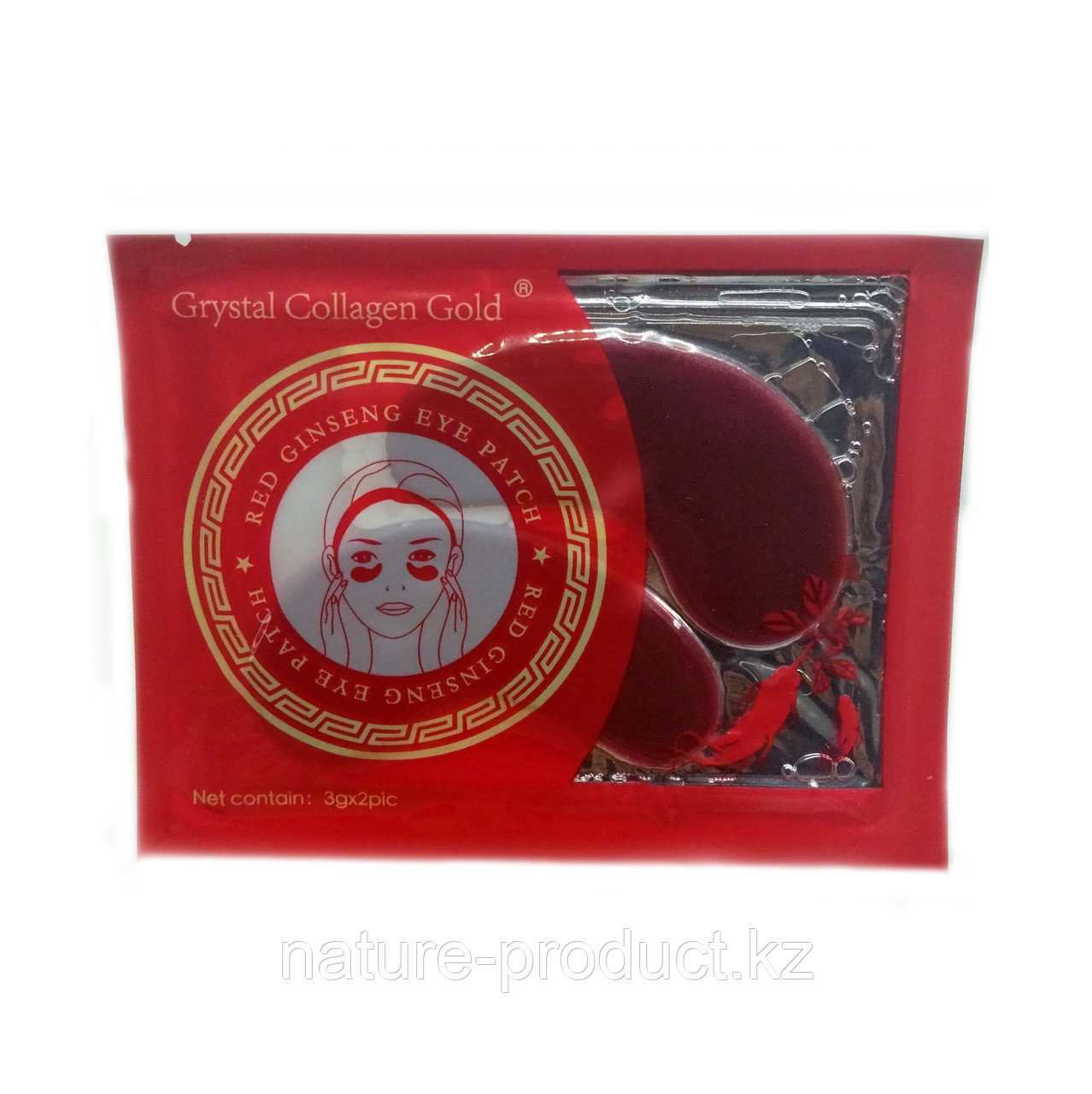 Crystal Collagen Gold Red Ginseng Eye Patch-патчи гидрогелевые с женьшенем, 2 шт