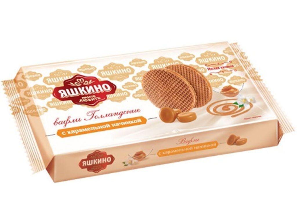 Вафли Яшкино с карамельной начинкой, 290 гр.