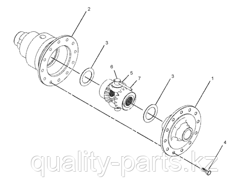 Дифференциал заднего и переднего моста на экскаватор-погрузчик Caterpillar 428 (C, D, E, F), 432 (C, D, E, F), фото 1