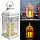 Светодиодный фонарь светильник на батарейках с эффектом горящей свечи с стеклом в ромбик белый, фото 9
