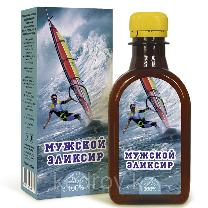 "Мужской эликсир" - масло льняное с экстрактом киперея, амаранта зверобоя, курильского чая, лопуха