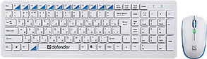 Комплект беспроводной клавиатура + мышь Defender Skyline 895 RU,белый,мультимедийный