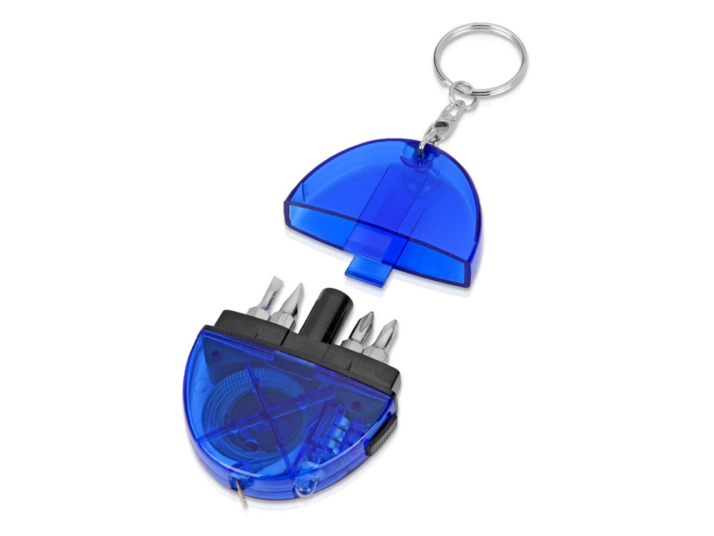 Брелок-рулетка с набором отверток и фонариком, синий - фото 2 - id-p96029434