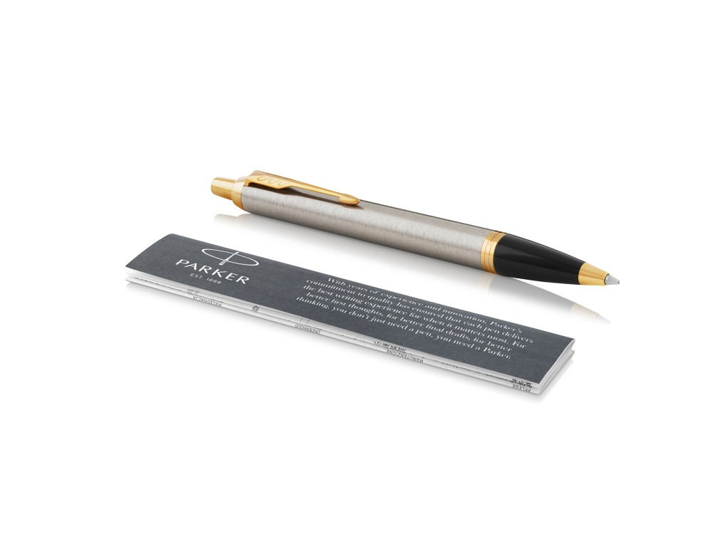 Ручка шариковая Parker IM Core Brushed Metal GT, серебристый/золотистый - фото 2 - id-p96038504