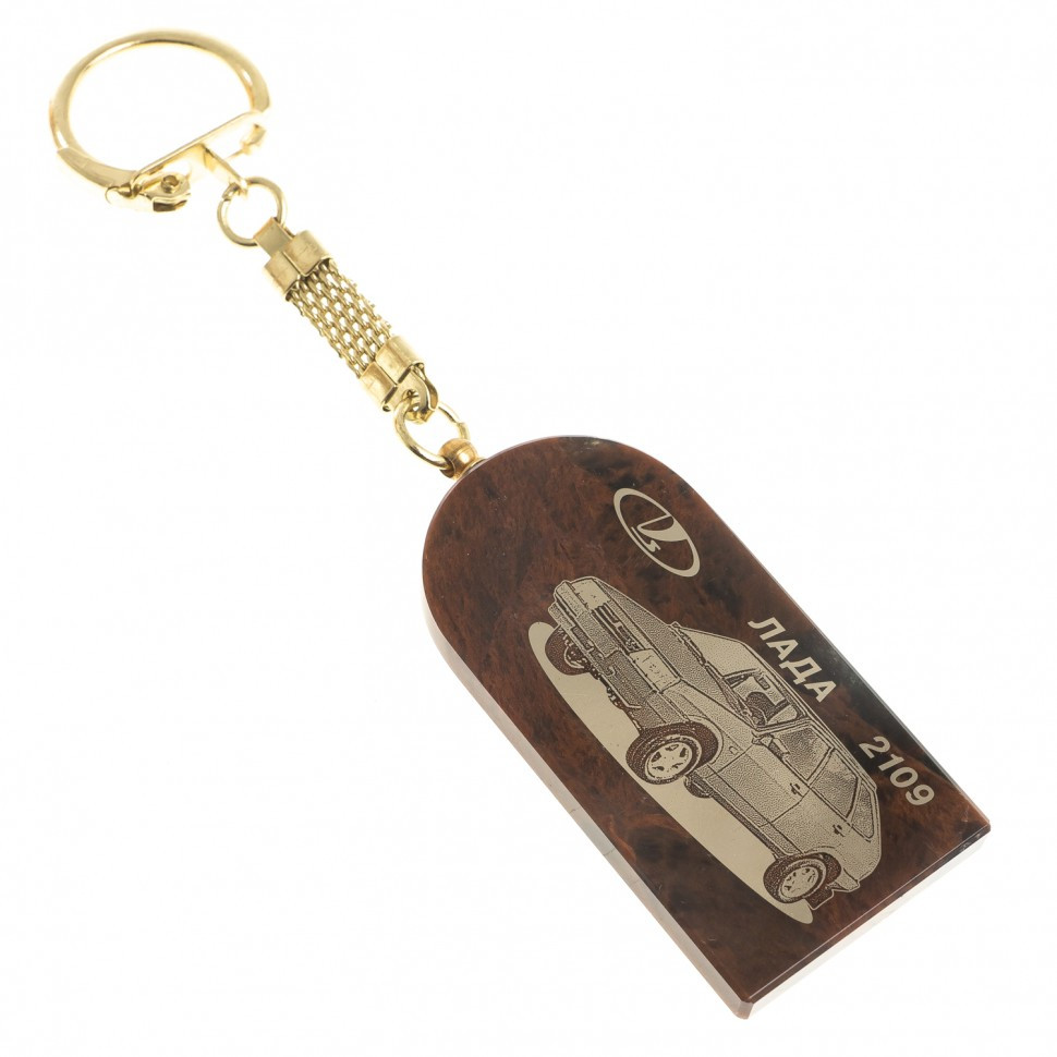 Брелок для ключей "Лада 2109" оберег с молитвой водителя арка камень обсидиан - фото 1 - id-p96042359