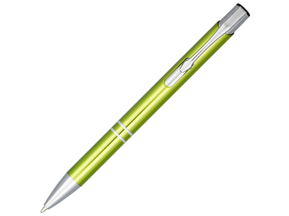 Кнопочная шариковая ручка Moneta из анодированного алюминия, синие чернила, лайм - фото 1 - id-p96040139