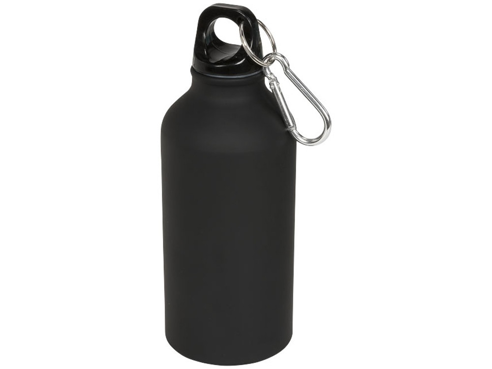 Матовая спортивная бутылка Oregon с карабином и объемом 400 мл, черный - фото 1 - id-p96040907
