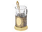 Подстаканник с хрустальным стаканом Базовый-Л, золотистый/прозрачный, фото 2