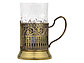 Подстаканник с хрустальным стаканом Базовый-Л, золотистый/прозрачный, фото 4
