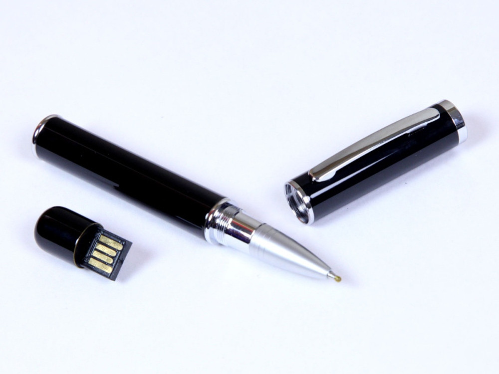 USB-флешка на 16 Гб в виде ручки с мини чипом, черный - фото 1 - id-p96048832