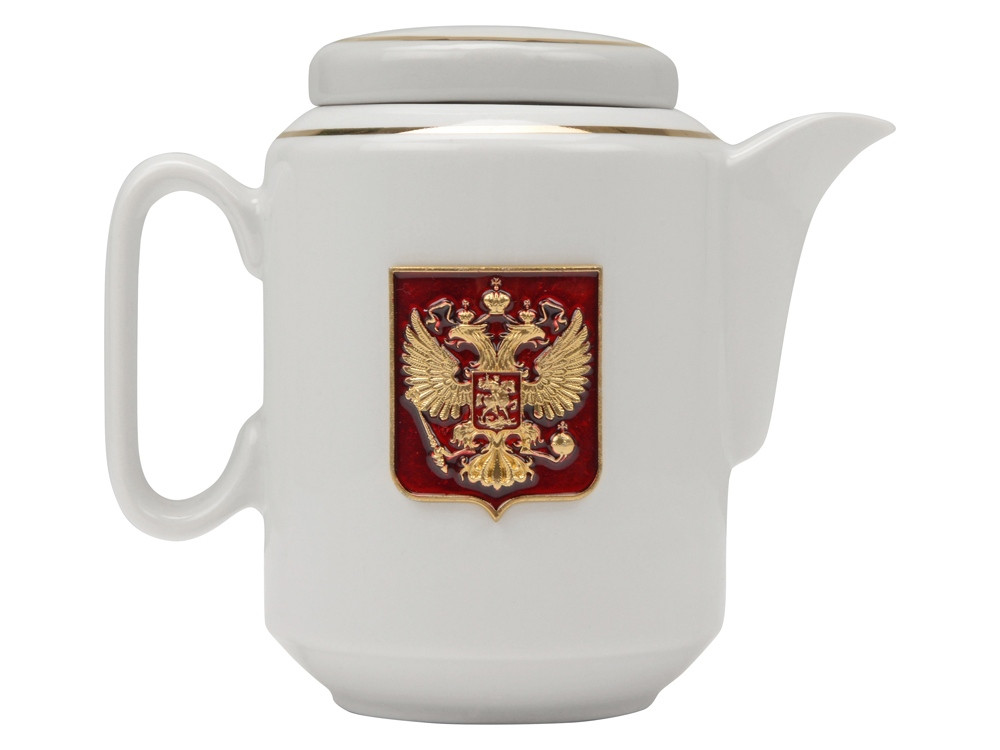 Чайный набор с подстаканником и фарфоровым чайником ЭГОИСТ-Л, золотистый/белый - фото 3 - id-p96040270