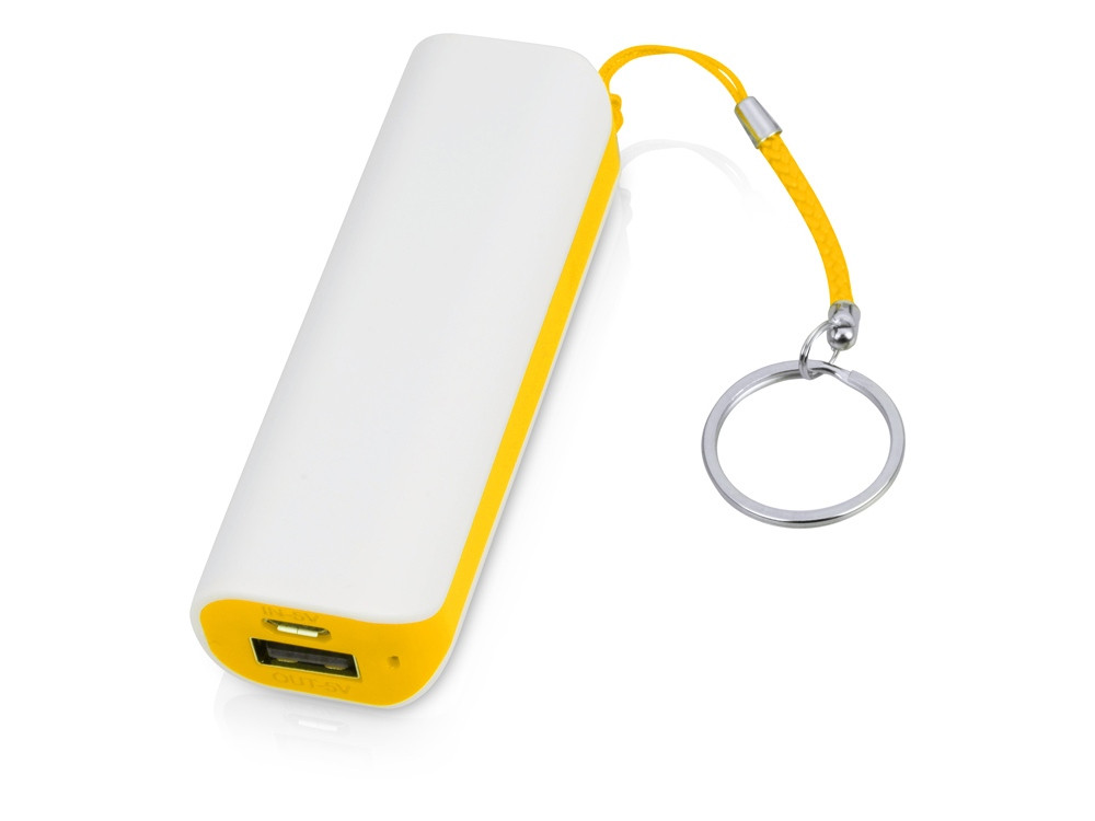 Портативное зарядное устройство (power bank) Basis, 2000 mAh, белый/желтый - фото 1 - id-p96037900