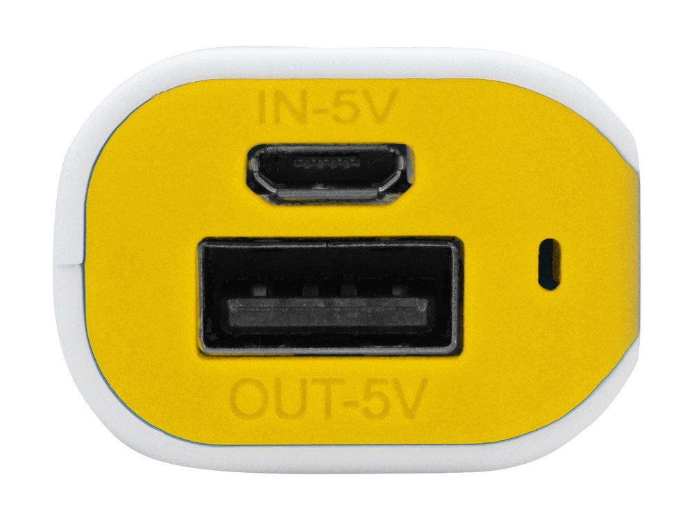 Портативное зарядное устройство (power bank) Basis, 2000 mAh, белый/желтый - фото 3 - id-p96037900