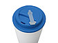 Пластиковый стакан Take away с двойными стенками и крышкой с силиконовым клапаном, 350 мл, белый/голубой, фото 3