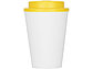 Пластиковый стакан Take away с двойными стенками и крышкой с силиконовым клапаном, 350 мл, белый/желтый, фото 4