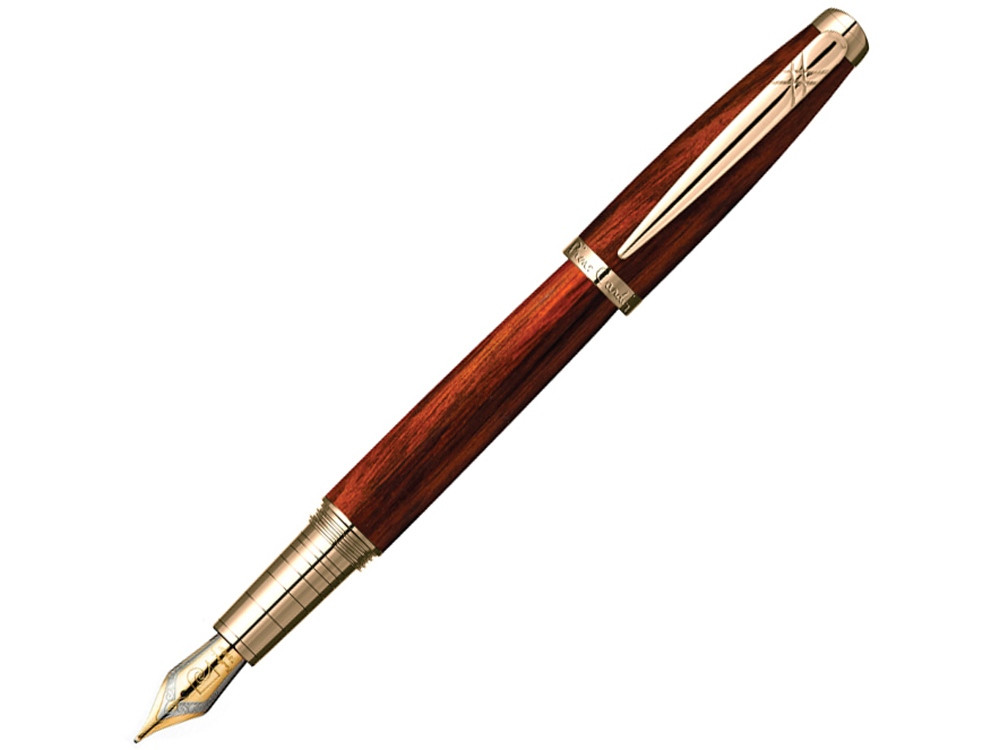 Ручка перьевая Pierre Cardin MAJESTIC с колпачком на резьбе, коричневый/черный/золото - фото 1 - id-p96040477