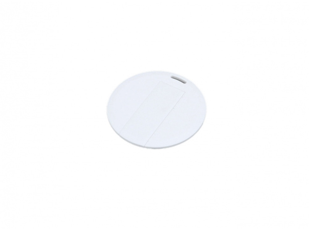 USB-флешка на 16 Гб в виде пластиковой карточки круглой формы, белый - фото 1 - id-p96048437