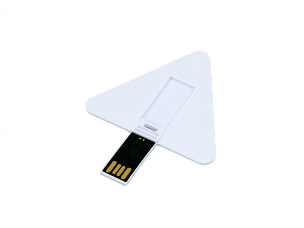 USB-флешка на 16 Гб в виде пластиковой карточки треугольной формы, белый - фото 1 - id-p96048469
