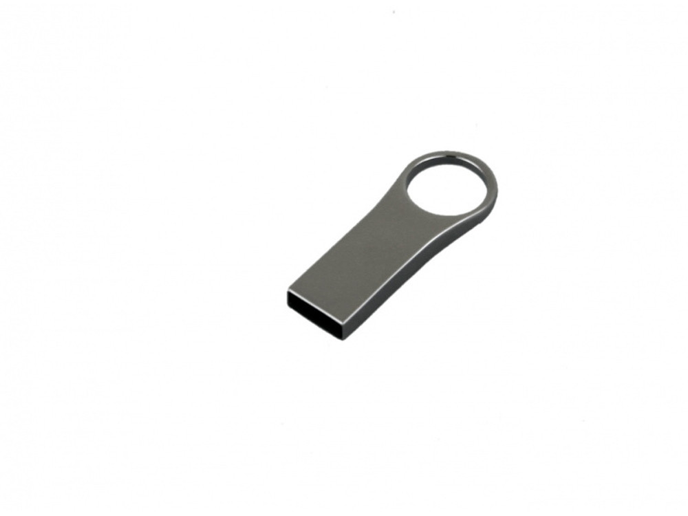 USB-флешка на 16 Гб с мини чипом, компактный дизайн с большим круглым отверстием., серебро - фото 1 - id-p96048486