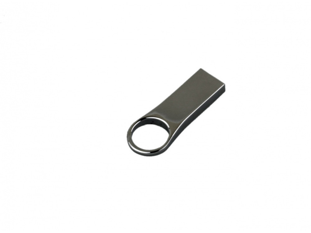 USB-флешка на 16 Гб с мини чипом, компактный дизайн с большим круглым отверстием., серебро - фото 2 - id-p96048486