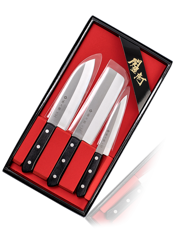 Набор Ножей TOJIRO 3 ножа в подарочной упаковке