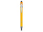 Ручка металлическая soft-touch шариковая со стилусом Sway, желтый/серебристый, фото 2