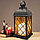 Светодиодный фонарь светильник на батарейках с эффектом горящей свечи с стеклом в ромбик черный, фото 3
