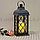 Светодиодный фонарь светильник на батарейках с эффектом горящей свечи с стеклом в ромбик черный, фото 10
