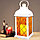 Светодиодный фонарь светильник на батарейках с эффектом горящей свечи с стеклом в ромбик белый, фото 3