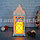Светодиодный фонарь светильник на батарейках с эффектом горящей свечи с стеклом в ромбик белый, фото 7