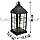 Светодиодный фонарь светильник на батарейках с декоративной лампой с стеклом в форме квадрата черный, фото 2