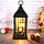 Светодиодный фонарь светильник на батарейках с декоративной лампой с стеклом в форме квадрата черный, фото 3