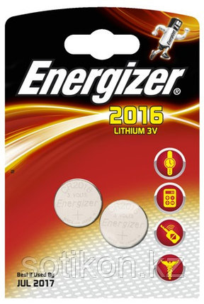 Элемент питания Energizer CR2016 -2 штуки в блистере, фото 2