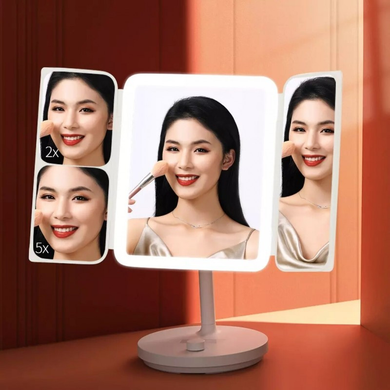 Складное трехстворчатое зеркало для макияжа - Xiaomi Jordan Judy Folding Make-up LED Mirror Арт.6889