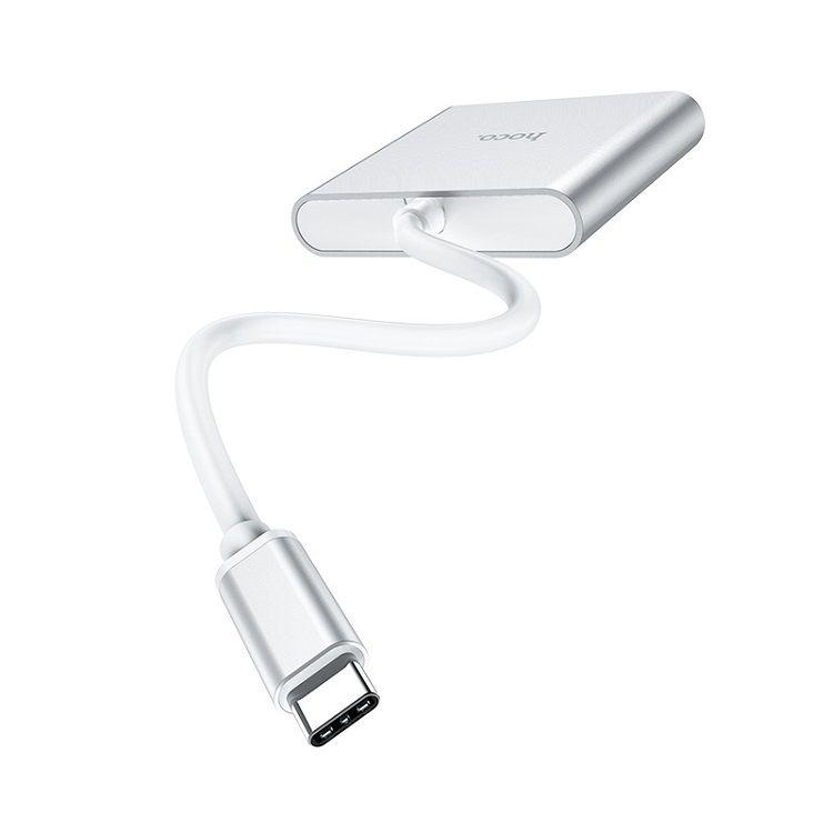 Type-C хаб / адаптер / переходник с Type-C USB на HDMI+USB 3.0+ Type-C, Hoco HB14 - фото 3 - id-p96113465