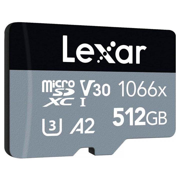 Карта памяти LEXAR Professional 1066x 512GB microSDHC/microSDXC UHS-I Card SILVER Series with adapter - фото 1 - id-p94642426